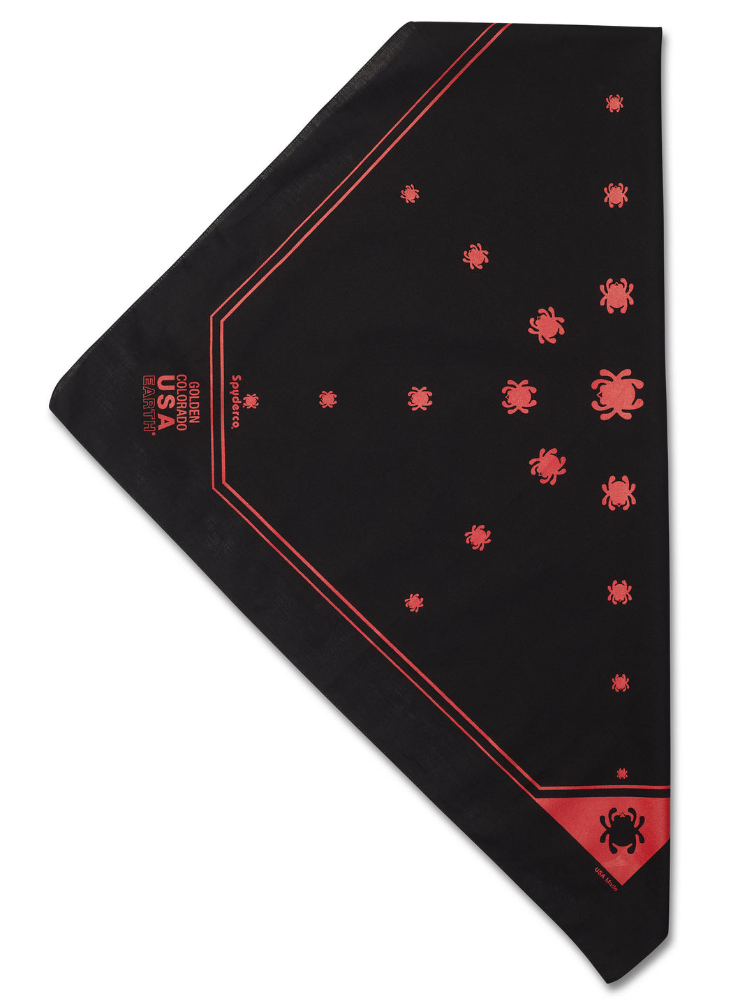 Spyderco Bandanas Black with Red Bug BAND3_Folded