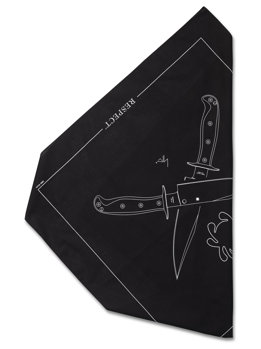 Spyderco Bandanas Black Respect BAND4_Folded