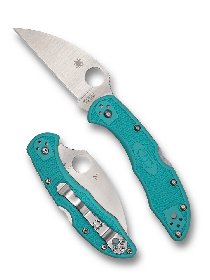 Delica® 4 Lightweight Wharncliffe Teal CPM® S30V® Exclusive C11FPWCTL_both