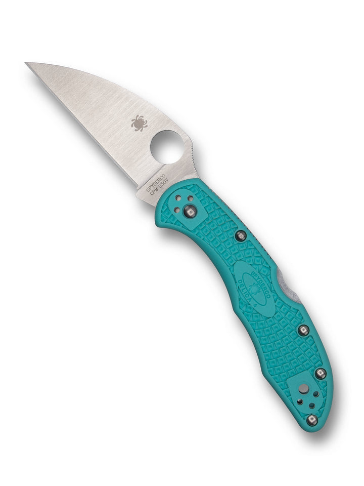 Delica® 4 Lightweight Wharncliffe Teal CPM® S30V® Exclusive C11FPWCTL_open