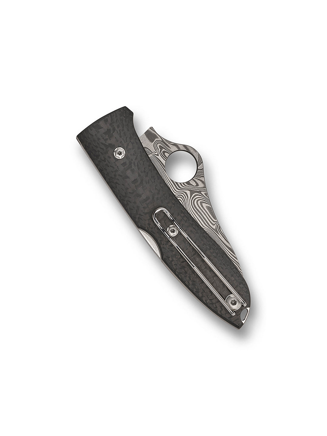 SpyOpera™ Carbon Fiber Thor™ Damascus Sprint Run® C255CFPD_Closed