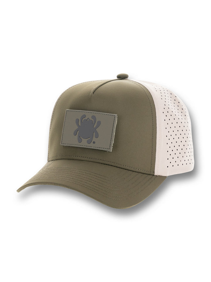Structured Hat Green/Khaki with Green Bug™ PVC Patch HAT16Left