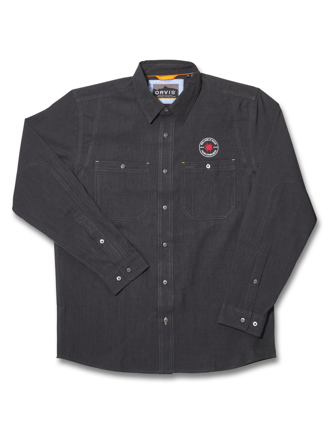 Orvis® Tech Men's Chambray Work Shirt Long Sleeve Large Black WS01ML