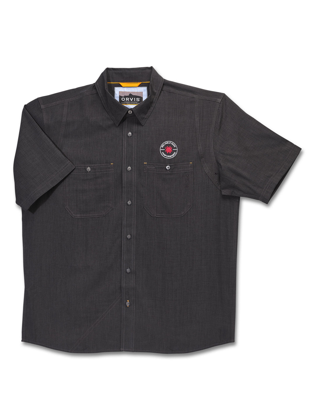 Orvis® Tech Men's Chambray Work Shirt Short Sleeve XL Black WS04MXL